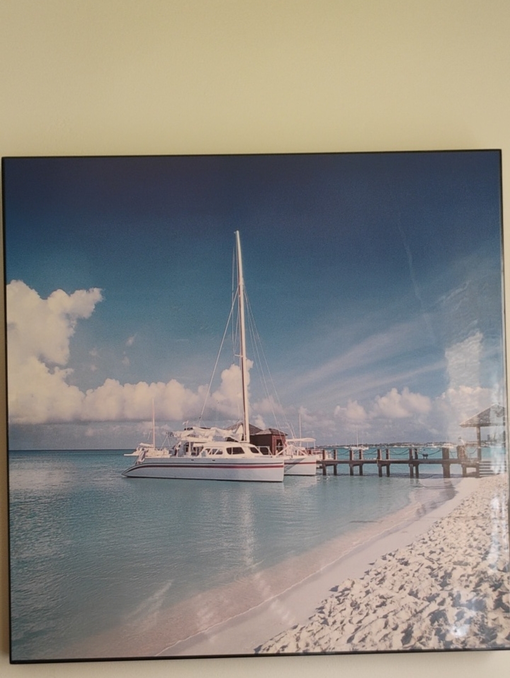 Coastal Sailboat Wall Art Print in Blue